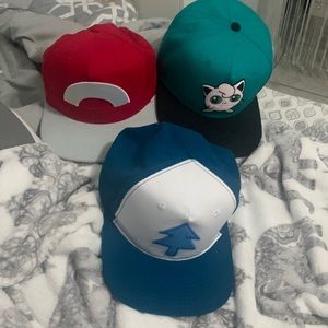 Set of 3 hats- Pokémon and Gravity Falls